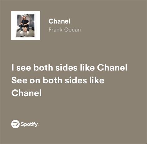 chanel song lyrics|frank ocean aesthetic lyrics.